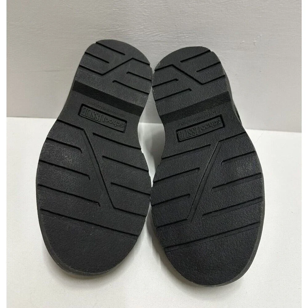 School Issue boys toddler size 9W dress lace up black leather shoes